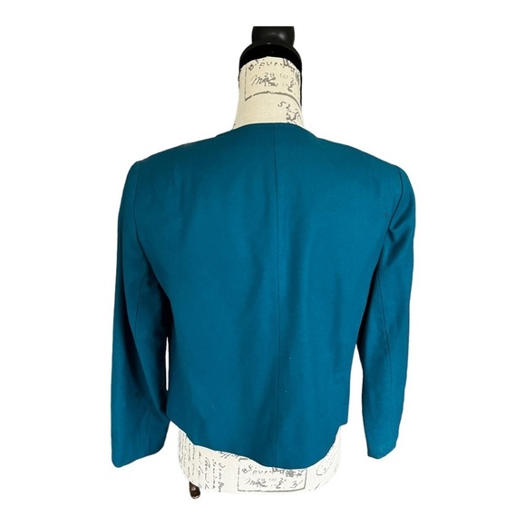 Vintage 90s Pendleton Blue Virgin Wool Crop Jacket - Picture 3 of 10